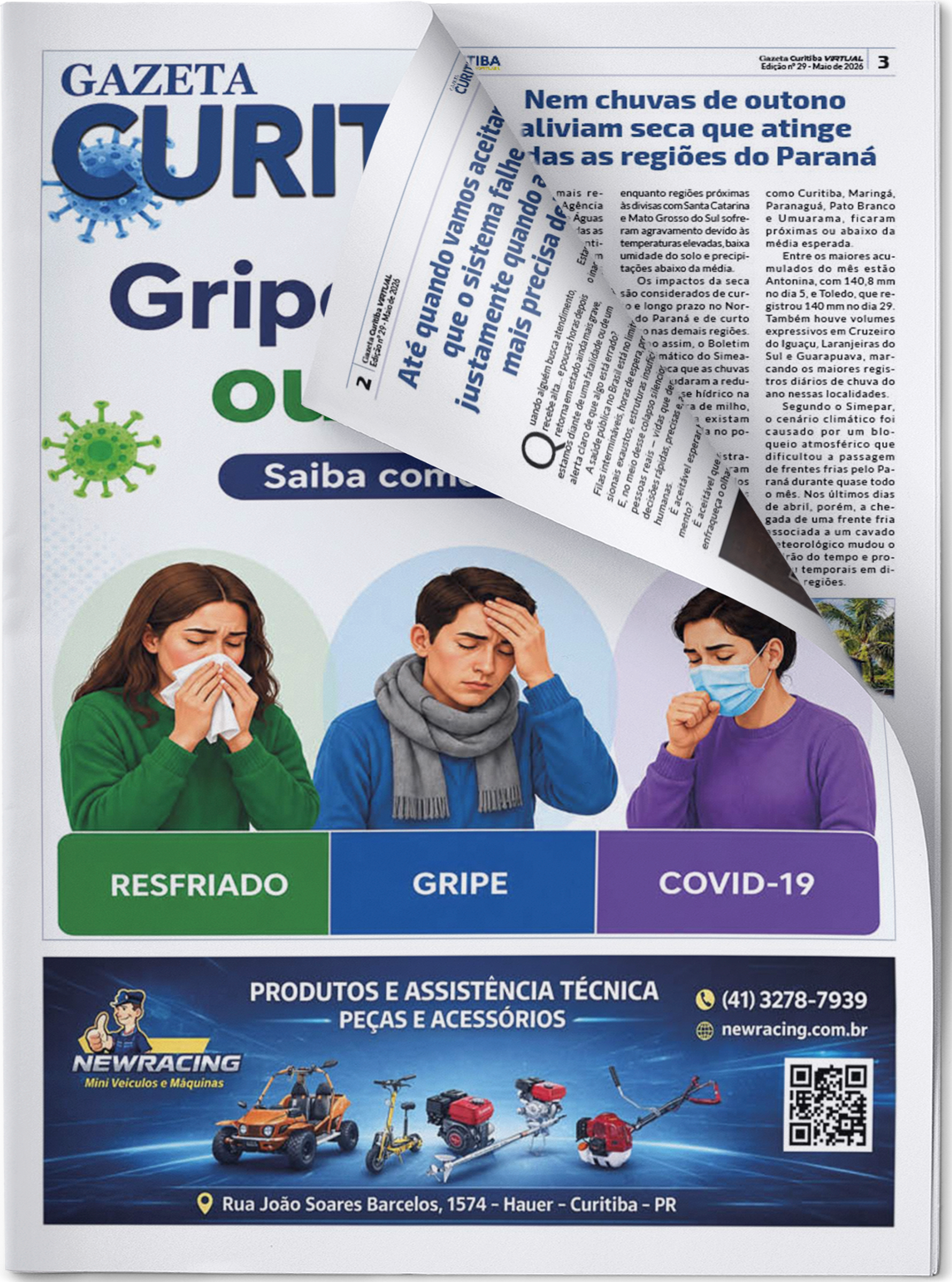 Capa da edição impressa da Gazeta Curitiba Virtual